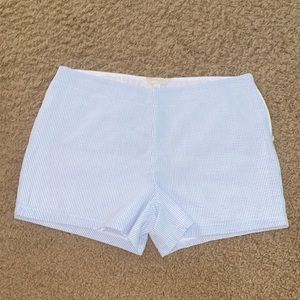 Blue and white seersucker shorts